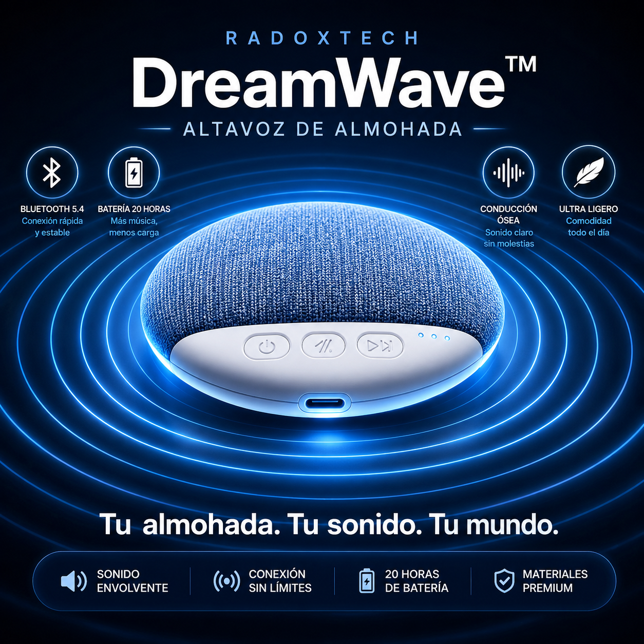 DreamWave™| Altavoz de almohada